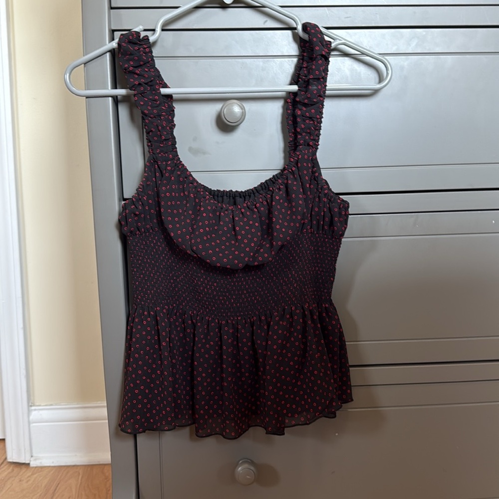 NWOT Urban Outfitters Black and Red mesh tank